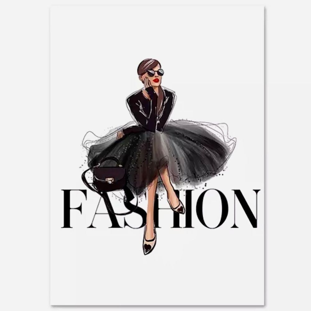 SET 3 COCO CHANEL Fashion Couture Prints collection perfum STILETTO B&W Wall Art